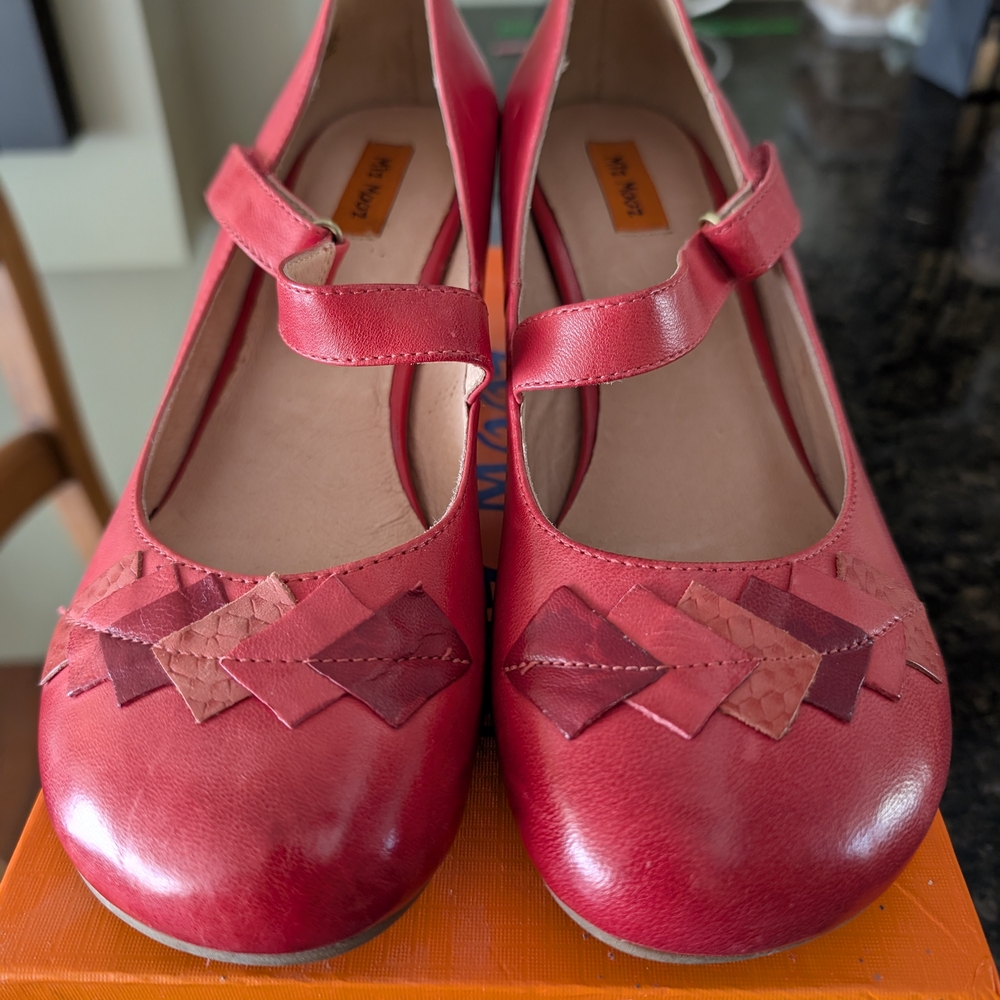 Red Mary Jane Shoes with Strap